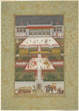 Ruler Entertained by Dancers in a Paradise Garden, late 18th century, India, Uttar Pradesh, Avadh,