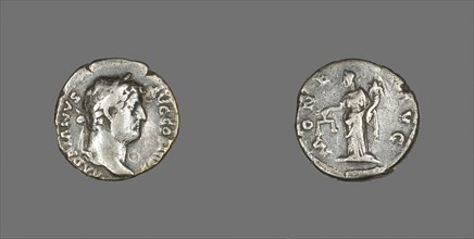 Denarius (Coin) Portraying Emperor Hadrian, AD 134/138, Roman, minted in Rome, Roman Empire,