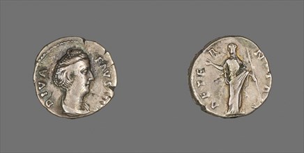 Denarius (Coin) Portraying Empress Faustina the Elder, after AD 141, Roman, minted in Rome, Roman