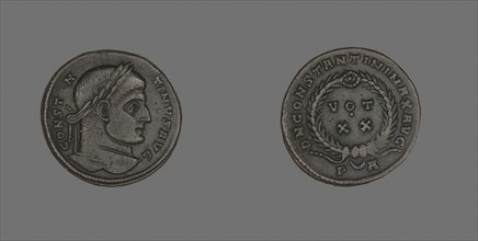 Coin Portraying Emperor Constantine I, AD 321, Roman, minted in Arles, Roman Empire, Bronze, Diam.