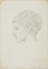 Woman’s Head in Profile to Left, c. 1873–77, Sir Edward Burne-Jones, English, 1833-1898, England,