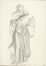 Draped Male Figure (sketchbook #2614), c. 1873–77, Sir Edward Burne-Jones, English, 1833-1898,