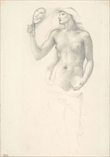 Semi-Nude Female Figure with Mirror in Right Hand, c. 1873–77, Sir Edward Burne-Jones, English,