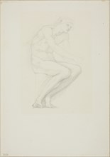 Seated Male Nude, c. 1873–77, Sir Edward Burne-Jones, English, 1833-1898, England, Graphite on