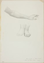 Arm and Feet, study for Mirror of Venus, c. 1873–77, Sir Edward Burne-Jones, English, 1833-1898,