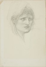 Draped Head, Eyes Looking Toward Right, c. 1873–77, Sir Edward Burne-Jones, English, 1833-1898,