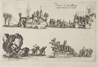 Entry of His Highness, Representing the Sun, from The Combat at the Barrier, 1627, Jacques Callot,