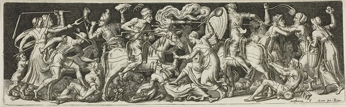 Grotesque Battle, from Combats and Triumphs, 1561/72, Etienne Delaune, French, c. 1519-1583,