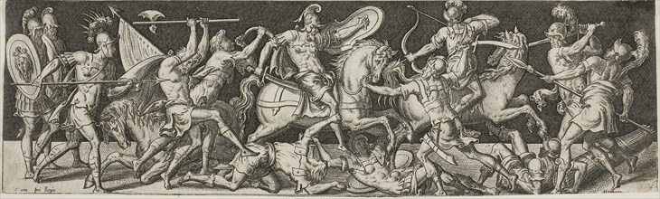 Cavalry and Footsoldiers, 1550/1572, Etienne Delaune, French, c. 1519-1583, France, Engraving on