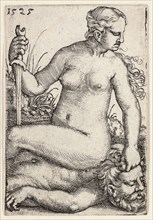 Judith, 1525, Barthel Beham, German, 1502-1540, Germany, Engraving in black on ivory laid paper, 54