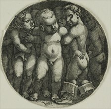 Eight Nude Boys, 1520/50, Sebald Beham, German, 1500-1550, Germany, Engraving in black on ivory
