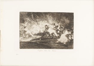 They Escape through the Flames, plate 41 from The Disasters of War, 1810/12, published 1863,