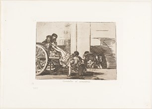 Cartloads to the cemetery, plate 64 from The Disasters of War, 1812/15, published 1863, Francisco
