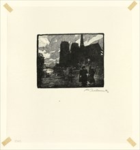 Notre-Dame, Evening, plate eight from Le Long de la Seine et des Boulevards, 1890, published 1910,