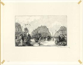 Place de l’Opéra, plate seventeen from Le Long de la Seine et des Boulevards, 1890, published 1910,