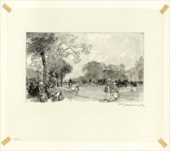 L’Avenue des Champs-Élysées, plate eighteen from Le Long de la Seine et des Boulevards, 1890,