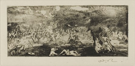 Battle, 1865, Odilon Redon, French, 1840-1916, France, Etching and drypoint on ivory laid paper, 56