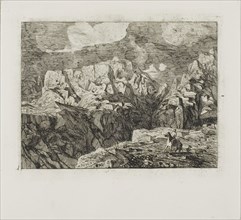 Horseman in the Mountains, 1866, Odilon Redon, French, 1840-1916, France, Etching on paper, 84 ×