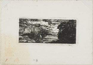 Horseman Under a Stormy Sky, 1866, Odilon Redon, French, 1840-1916, France, Etching on white wove