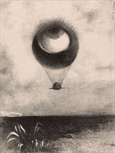 The Eye, Like a Strange Balloon Moves Towards Infinity, plate one from To Edgar Poe, 1882, Odilon