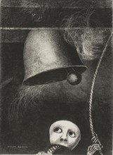 A Mask Sounds the Funeral Knell, plate three from To Edgar Poe, 1882, Odilon Redon, French,
