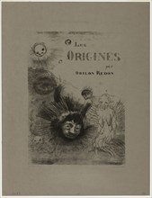 Cover-Frontispiece for Les Origines, 1883, Odilon Redon, French, 1840-1916, France, Lithograph in