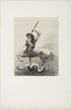 There Were Struggles and Vain Victories, plate 6 of 8 from Les Origines, 1883, Odilon Redon,