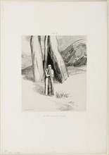 A Madman in a Dismal Landscape, plate 3 of 6, 1885, Odilon Redon, French, 1840-1916, France,