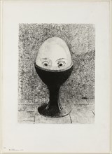 The Egg, 1885, Odilon Redon, French, 1840-1916, France, Lithograph in black on ivory China paper