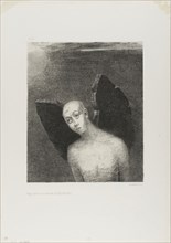 The Lost Angel Then Opened Black Wings, from Night, 1886, Odilon Redon, French, 1840-1916, France,