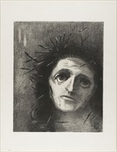 Christ, 1887, Odilon Redon, French, 1840-1916, France, Lithograph in black on ivory China paper
