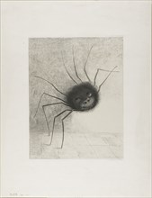Spider, 1887, Odilon Redon, French, 1840-1916, France, Lithograph on ivory China paper laid down on