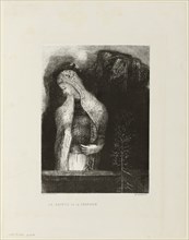 Female Saint and Thistle, 1891, Odilon Redon, French, 1840-1916, France, Lithograph in black on