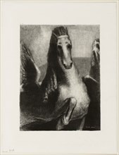 The Wing, 1893, Odilon Redon, French, 1840-1916, France, Lithograph in black on ivory China paper