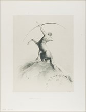 Centaur Aiming at the Clouds, 1895, Odilon Redon, French, 1840-1916, France, Lithograph printed in