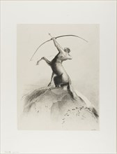 Centaur Aiming at the Clouds, 1895, Odilon Redon, French, 1840-1916, France, Lithograph in black
