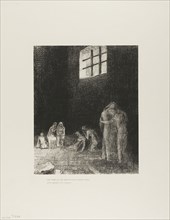 In the Shadow Are People, Weeping and Praying, Surrounded by Others Who Are Exhorting Them, plate 6