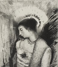 Here is the Good Goddess, the Idaean Mother of the Mountains, plate 15 of 24, 1896, Odilon Redon,