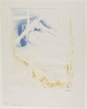 The Shulamite, 1897, Odilon Redon, French, 1840-1916, France, Lithograph printed in blue and
