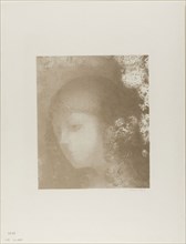 Child’s Head With Flowers, 1897, Odilon Redon, French, 1840-1916, France, Lithograph in brown on
