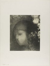Child’s Head With Flowers, 1897, Odilon Redon, French, 1840-1916, France, Lithograph in black on