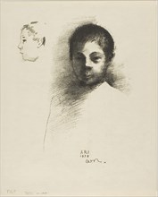 Arï, 1898, Odilon Redon, French, 1840-1916, France, Lithograph in black on heavy cream wove paper,