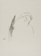 Sleep, 1898, Odilon Redon, French, 1840-1916, France, Lithograph in black on light gray China paper