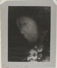 Head of Woman With Corsage of Flowers, 1900, Odilon Redon, French, 1840-1916, France, Lithograph in