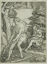Adam and Eve at Work, from The Story of Adam and Eve, 1540, Heinrich Aldegrever, German, 1502-c.