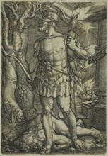 Mars, 1529, Heinrich Aldegrever, German, 1502-c.1560, Germany, Engraving in black on ivory laid