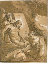 The Entombment, 1585, Andrea Andreani (Italian, 1558/59-1629), after Raffaellino Motta da Reggio
