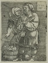 Peasant Couple Selling Eggs, 1520, Sebald Beham, German, 1500-1550, Germany, Etching in black on