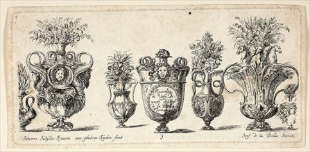 Plate One from Raccolta di Vasi diversi di Stef. de la Bella Fiorentino, 1646, Johanna Sibylla