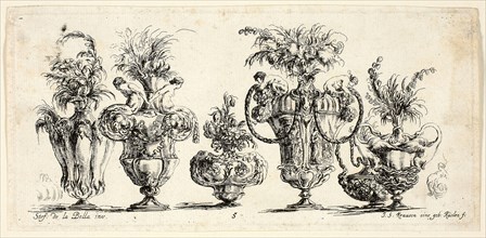 Plate Five from Raccolta di Vasi diversi di Stef. de la Bella Fiorentino, 1646, Johanna Sibylla